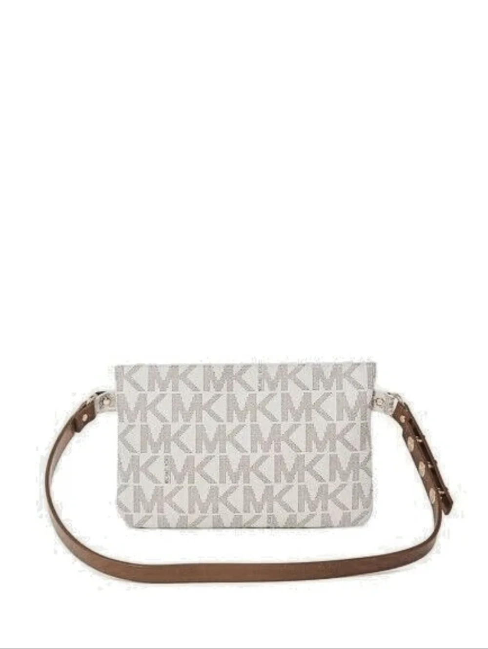 Michael Kors Signature Logo Pull Chain Belt Bag with Gold Hardware, 7.5×5, EUC